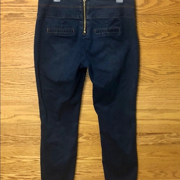 BISOU BISOU | JEANS-INDIGO WASH ZIPPER BACK SKINNY JEANS SZ 10 - Picture 6 of 10